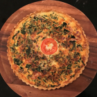 Bacon, Caramelised onion, Baby spinach quiche